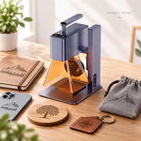 Machine de gravure/découpe au laser à diode portable LP2 pour le bois, le cuir, l'acrylique, le caoutchouc, le papier - Puissance 5W, zone de travail 100x100mm