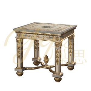 Yips, serie europea de resina, tallado a mano, patrón de rosa azul pintado a mano, mesa auxiliar clásica para sala de estar - Product Image 1