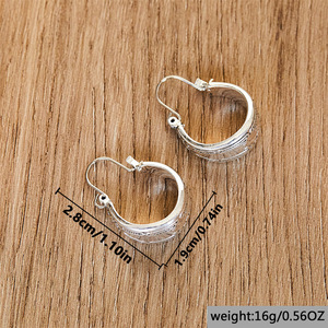 Orecchini vintage con motivo inciso per donna, orecchini alla moda in stile etnico, gioielli eleganti per tutti i giorni - Product Image 4