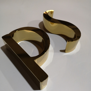 Espejo de color dorado de acero inoxidable, <span class=keywords><strong>alfabeto</strong></span> de metal 3D, letrero de metal, letrero de logotipo de letras de metal - Product Image 2