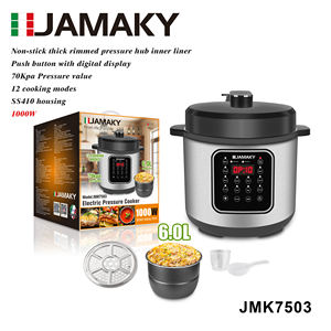 Cuisinière à <span class=keywords><strong>riz</strong></span> électrique JAMAKY professionnelle de 2,8 L, 1000 W avec fonction de maintien au chaud et couvercle en acier inoxydable - Product Image 2