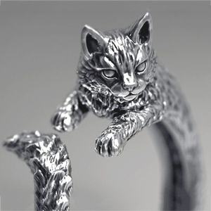 New Cat <b>Rings</b>, Cute Animal <b>Adjustable</b> Paw <b>Ring</b> Cat Lovers Women Gift <b>Size</b> <b>Adjustable</b> Brass Material Horse <b>Ring</b> - Product Image 1