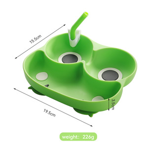 Thiết kế mới trẻ em Silicone bát hút tấm bé ăn Bộ đồ ăn phim hoạt hình dễ thương cậu bé cô gái món quà - Product Image 5