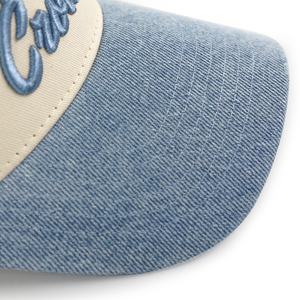 HBA54 Custom 5 cinque pannelli in Denim curvo Bill da uomo con cornice a cornice ad alto profilo corona con schiocco posteriore cappelli da Baseball - Product Image 6