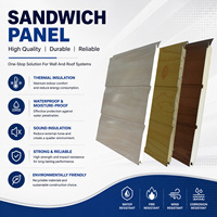 Panneaux sandwich en métal PU à texture de brique rustique, insonorisants, isolants thermiquement, revêtement mural extérieur, panneaux de façade de bâtiment
