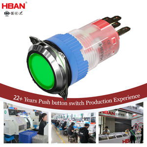 Interruttore a Pulsante in Metallo Leggero HBAN IP67 19mm 22mm con LED Illuminato, Controllo Industriale a Ritenuta o Momentaneo - Product Image 1
