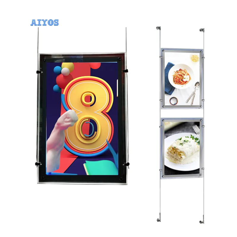 Tela de publicidade LCD suspensa de alto brilho para vitrine digital LCD FHD de 21.5 polegadas