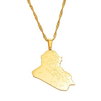 Collier Pendentif Bouddhiste en Acier Inoxydable et Pierre Naturelle, avec Chaîne en Bambou, Motif Cartes de Villes Européennes et Américaines Variées, Style Charmant Transfrontalier