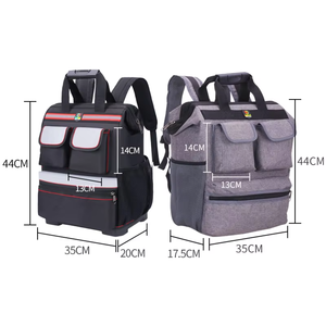 Sac de rangement pour électricien en tissu Oxford de grande capacité, résistant, durable, imperméable, fermeture éclair, sac à dos pour outils - Product Image 4