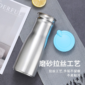 Stainless Steel Insulated Water Pitcher Large Capacity Thermal Insulation Home Use Round Shape - Product Image 1