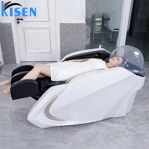 Fauteuil de lavage de luxe électrique Kisen pour salon de coiffure moderne, équipement de spa capillaire avec massage - Product Image 5