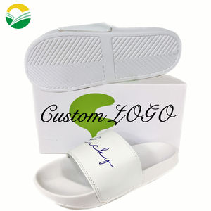 รองเท้าแตะสีขาวแบบดีไซเนอร์ รองเท้าผู้ชายแบบ OEM พร้อมโลโก้ รองเท้าสไลด์แบบกำหนดเอง ออกแบบรองเท้าของคุณเอง กล่องโลโก้แบบกำหนดเอง - Product Image 1