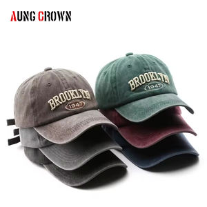 Aung Crown مصنعي القطن المصقول جودة عالية deushed خمر قبعة ناعمة غير منظم قبعة أبي - Product Image 1
