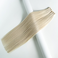 Ice Lightest Platinum Blonde # 60A Cabello humano europeo Cutícula intacta Remy SDD Genius Trama Extensiones humanas 50g Trama