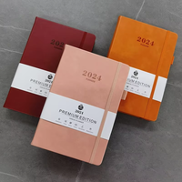 Agenda-planificateur de luxe A5 en cuir à couverture rigide avec reliure cousue, pages personnalisables 2026, élastique, cadeau personnalisé