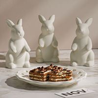 Décoration de plateau de lapin de bricolage, moule de résine époxyde, plateau de stockage de lapin, moule de silicone de gypse, artisanat de moule de résine