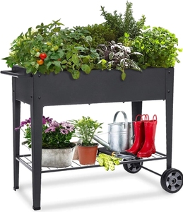 Plateaux de jardin surélevés <span class=keywords><strong>en</strong></span> métal Boîte à fleurs <span class=keywords><strong>en</strong></span> acier galvanisé Légumes d'extérieur Lit de jardin Herb Patio Gardening - Product Image 1