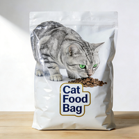 Pochette à fond plat avec fermeture éclair, impression numérique personnalisée, finition mate, pour aliments pour animaux (chiens et chats), qualité alimentaire
