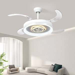 โคมไฟเพดาน LED โมเดิร์น 4 ใบพัด มอเตอร์ DC พร้อมรีโมทคอนโทรล ปรับความสว่างได้ แสงวอร์มไวท์ ติดตั้งแบบฝังเพดาน สำหรับห้องนั่งเล่น - Product Image 5