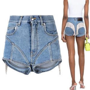 Mini <span class=keywords><strong>short</strong></span> <span class=keywords><strong>en</strong></span> <span class=keywords><strong>jean</strong></span> perlé pour femme, cristal, diamant <span class=keywords><strong>de</strong></span> luxe personnalisé, haute qualité, mode, été, <span class=keywords><strong>short</strong></span> <span class=keywords><strong>en</strong></span> <span class=keywords><strong>jean</strong></span> pour femme - Product Image 1