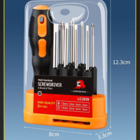 Jeu de tournevis magnétiques multifonctions 9-en-1 industriel, avec embouts Phillips/Plat/Torx, pour ordinateur