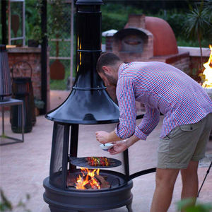 Ur-Health Stufa Rotonda da Esterno con Camino per Barbecue <span class=keywords><strong>e</strong></span> Riscaldamento, per Carbone <span class=keywords><strong>e</strong></span> Legna - Product Image 2