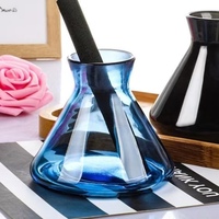 Simple élégant 200ml vide cône bouteille en verre décoration de la maison aromathérapie diffuseur ménage décoratif parfum bouteille en verre