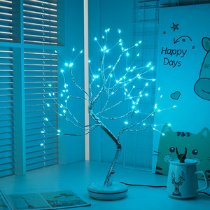 Bonsai Lampu Pohon 108 LED 4 Warna, Lampu Pohon Perak Berkilau Baterai Cabang Perak dan Dioperasikan USB - Product Image 4