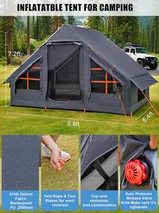 Installation rapide de 5 minutes avec pompe électrique Tissu imperméable Tentes gonflables parfaites pour les séjours en famille Camping Festival - Product Image 2