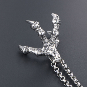 Collar de acero inoxidable con colgante de garra de dragón para hombre, estilo punk, forma de animal SP567 - Product Image 3