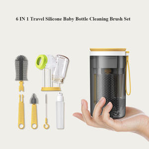 Juego <span class=keywords><strong>de</strong></span> limpiador <span class=keywords><strong>de</strong></span> <span class=keywords><strong>biberones</strong></span> OEM que incluye cepillo desmontable, <span class=keywords><strong>dispensador</strong></span> <span class=keywords><strong>de</strong></span> jabón y estante <span class=keywords><strong>de</strong></span> secado magnético, ideal como regalo <span class=keywords><strong>de</strong></span> viaje para bebés. - Product Image 4
