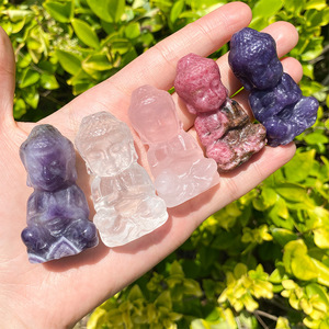 Figura de Buda Bebé Tallada a Mano en Cristal Natural, Piedra Preciosa de Reiki para Meditación, Decoración del Hogar, Regalo, Venta al Por Mayor - Product Image 1