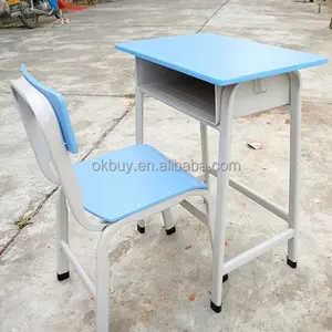 Toptan modern ucuz kontrplak metal çerçeve egornomic hiçbir kullanılan okul sınıf öğrenci çalışma masaları ve sandalye satılık