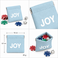 Pochette personnalisée en cuir PU de 10 cm pour cartes et jetons de poker, avec fermeture automatique, cadre métallique compact, 25g, organiseur de cartes pour jeu de poker