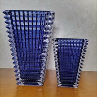Vase rectangulaire en cristal de style Art déco moderne, fait main, décoration d'intérieur exquise, coffret cadeau pour anniversaire
