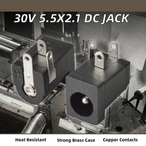 เต้ารับไฟฟ้ากระแสตรง 30V 5.5*2.1 รุ่น DC005 ทนความร้อนสูง พร้อมหน้าสัมผัสทองแดง วัสดุทองเหลือง 1P - Product Image 2