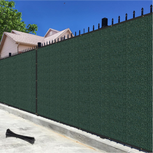 Écran de clôture en maille HDPE <span class=keywords><strong>vert</strong></span> foncé personnalisé OEM, stabilisé aux UV, résistant au vent, pour couverture de clôture extérieure - Product Image 1
