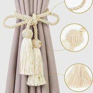 Vendita calda di lusso elegante intrecciato cravatta <span class=keywords><strong>con</strong></span> nappine a tendina <span class=keywords><strong>con</strong></span> nappine lunghe nappine - Product Image 2