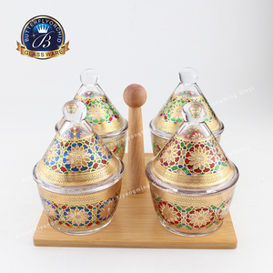 Set di 4 Pezzi Nuovo Lussuoso Tagine Arabo Islamico con Supporto in Legno, Design Moderno per Ramadan e Tavola Familiare, Vendita all'Ingrosso - Product Image 4