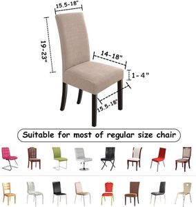 Jacquard Stretch Washable Durable Comfortable Office Chair <b>Slipcover</b> Spandex/Polyester 190gsm Fabric Dining Room Customizable - Product Image 4
