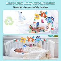 Jouets sensoriels Montessori pour poussette et siège auto, jouets d'arche réglables pour poussette et siège auto