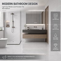 Venta al por Mayor Directa de Fábrica, OEM ODM, Baldosa de Porcelana Brillante con Aspecto de Mármol Gris Claro de 400x800 mm para Paredes y Pisos de Baños