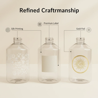 Bouteille PET de haute qualité de 300 ml avec un nouveau design à fermeture à pression, sérigraphiée, recyclable pour lotion et shampoing