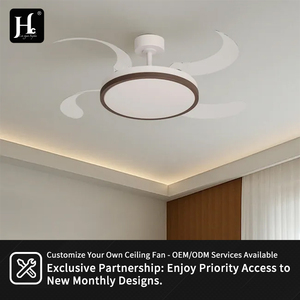 Ventilateur de plafond LED invisible rétractable de haute qualité, personnalisable, pour l'intérieur, 42W, 42 pouces, ABS, 4 pales, avec télécommande - Product Image 6