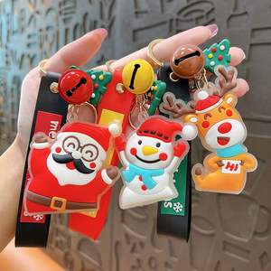 Bon marché PVC Père Noël Bonhomme <span class=keywords><strong>de</strong></span> neige Porte-clés 3D Porte-clés <span class=keywords><strong>de</strong></span> Noël personnalisé en caoutchouc - Product Image 2