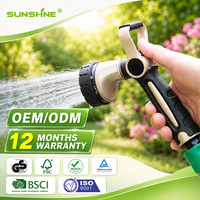 SUNSHINE En gros Lance d'arrosage de jardin robuste à 7 modes avec levier de commande large exclusif en alliage de zinc