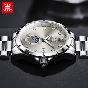   Reloj de Cuarzo con Logotipo Personalizado 2956 para Hombre, Diseño OEM, Acero Inoxidable, Resistente al Agua, Fase Lunar, Diamantes, Cronógrafo, Deportivo y Elegante - Product Image 2
