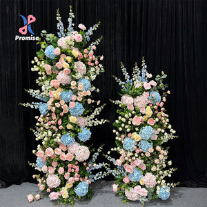 Pilares de Flores Artificiales de Seda Rosa y Azul Macaron, Soporte Romántico para Rosas, Decoraciones Modernas para Bodas y Ceremonias de Regreso a Clases - Product Image 1