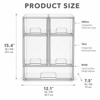 Tiroirs de rangement modulaires transparents pour biberons, lot de 4 et 5, organisateur empilable pour accessoires d'alimentation, sucettes, produits de soin et cosmétiques, pour comptoir