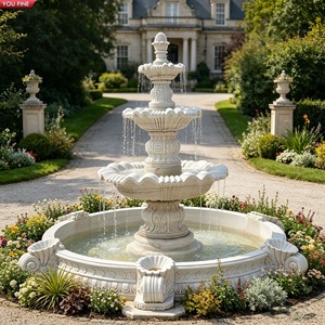 YOUFINE <span class=keywords><strong>Fontaine</strong></span> à trois niveaux en marbre blanc sculpté à la main, style classique, <span class=keywords><strong>pour</strong></span> allée de villa - Product Image 6